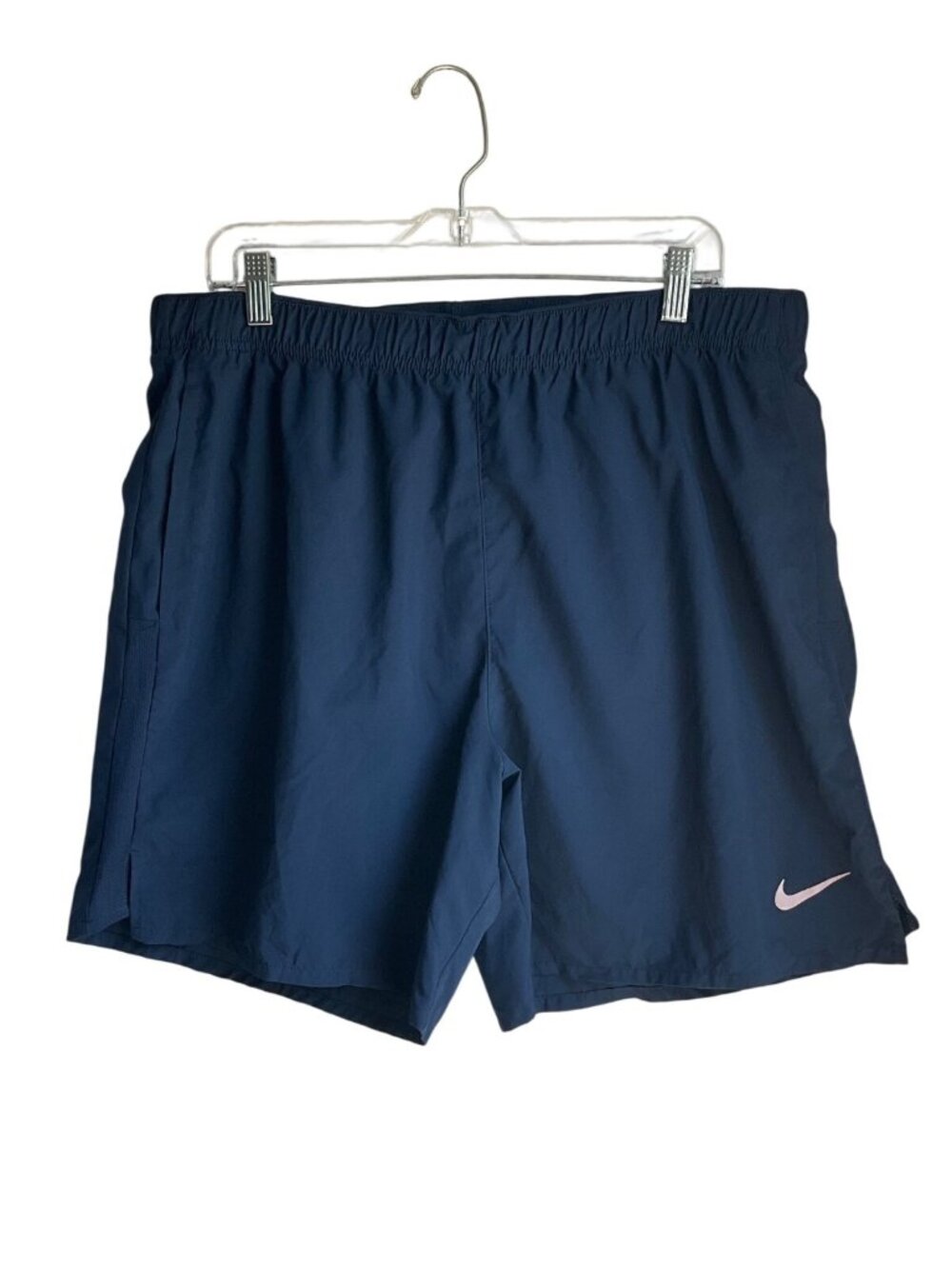 Nike Mens XL Navy Dri-Fit Challenger Running Shorts Adjust. Built-In Brief Liner